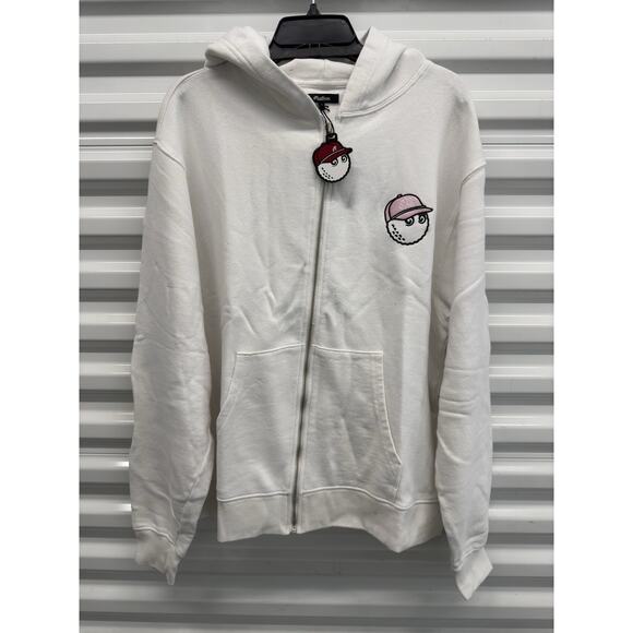 Malbon Golf x Evian French Terry Zip Up White Small